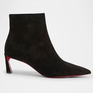NWOB Christian Louboutin 55mm Condora Suede Ankle Booties in Black